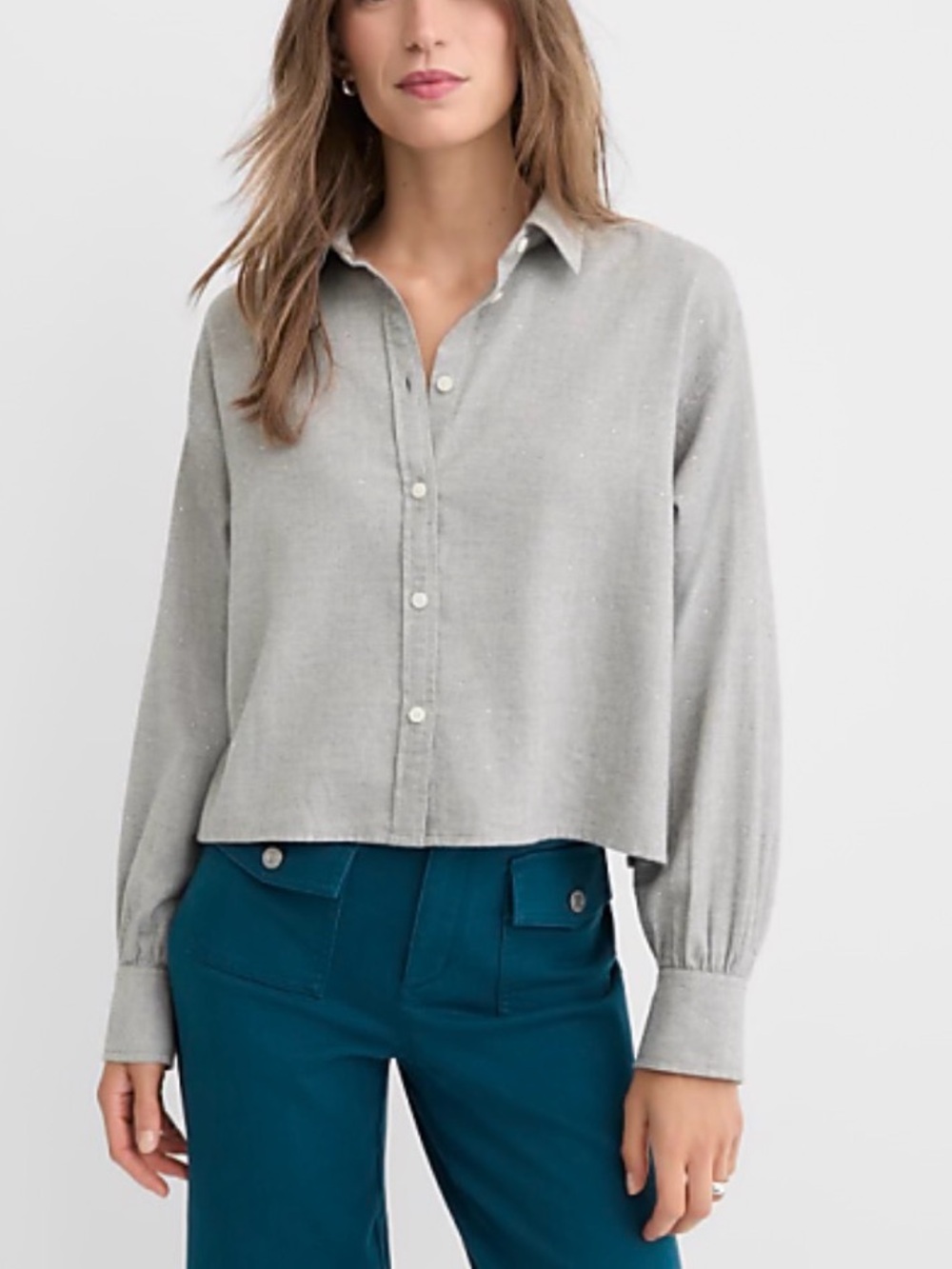NWT Loft Herringbone Sparkle Shirt
